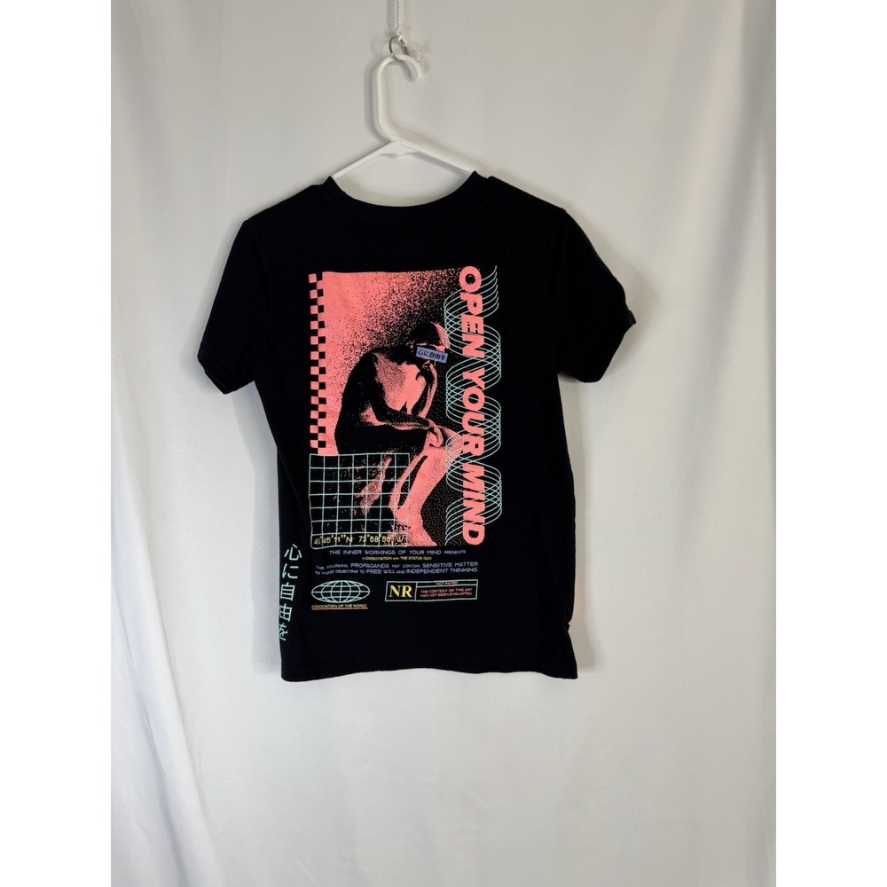 Brooklyn Cloth Graphic T-Shirt Small Black "Open Your Mind" Japanese Streetwear